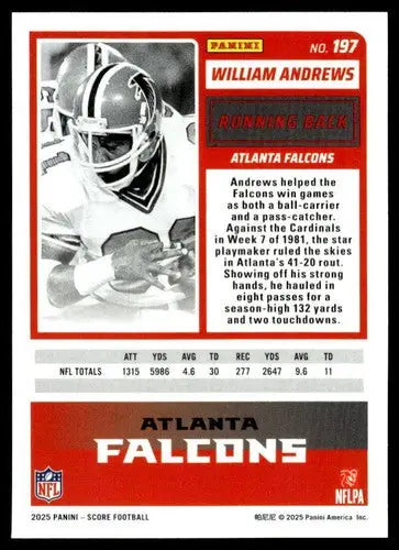 2025 Score Trick or Treat Pumpkin #197 William Andrews NM-MT Falcons ID:80120 - Football Card Single