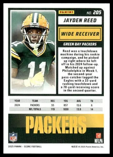 2025 Score Trick or Treat Pumpkin #205 Jayden Reed NM-MT Packers ID:80122 - Football Card Single