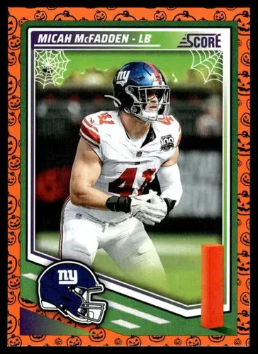 2025 Score Trick or Treat Pumpkin #216 Micah McFadden NM-MT NY Giants ID:80124 - Football Card Single