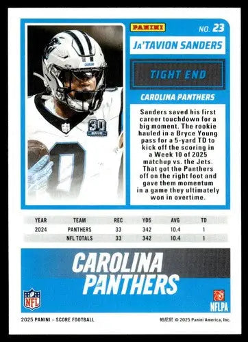 2025 Score Trick or Treat Pumpkin #23 Ja’Tavion Sanders NM-MT Panthers ID:80074 - Football Card Single