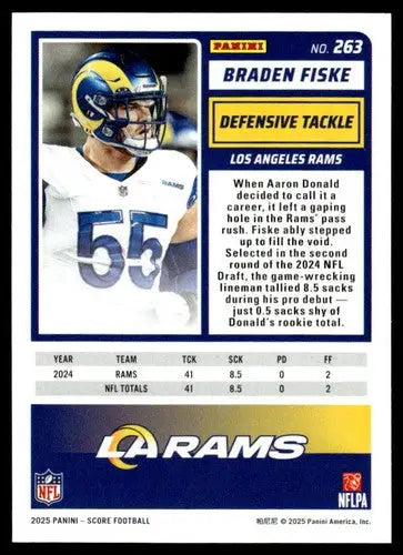 2025 Score Trick or Treat Pumpkin #263 Braden Fiske NM-MT Rams ID:80134 - Football Card Single