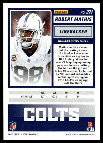 2025 Score Trick or Treat Pumpkin #271 Robert Mathis NM-MT Colts ID:80139 - Football Card Single