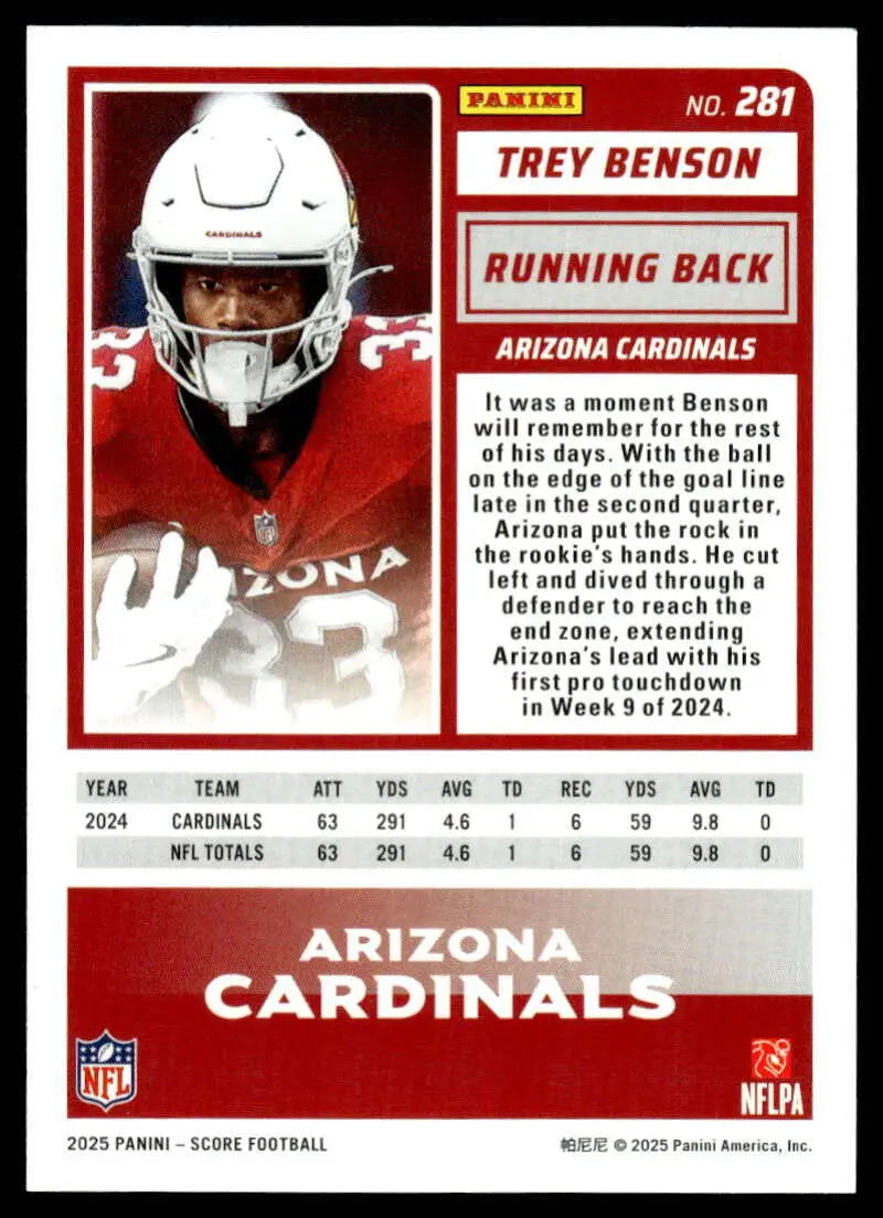 2025 Score Trick or Treat Pumpkin #281 Trey Benson NM-MT Cardinals ID:80143 - Football Card Single
