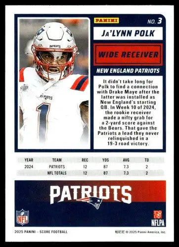 2025 Score Trick or Treat Pumpkin #3 Ja’Lynn Polk NM-MT Patriots ID:80068 - Football Card Single