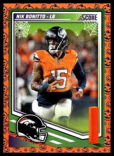 2025 Score Trick or Treat Pumpkin #50 Nik Bonitto NM-MT Broncos ID:80081 - Football Card Single