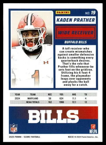 2025 Score Trick or Treat Rookies Pumpkin #19 Kaden Prather NM-MT Bills ID:80150 - Football Card Single