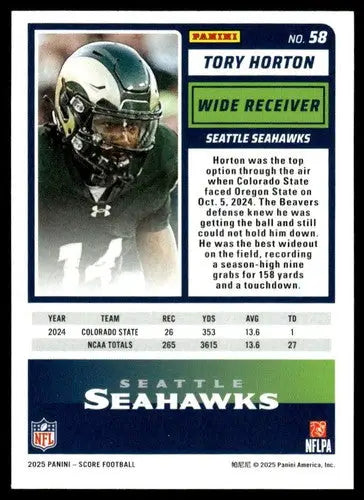 2025 Score Trick or Treat Rookies Pumpkin #58 Tory Horton NM-MT Seahawk ID:80166 - Football Card Single