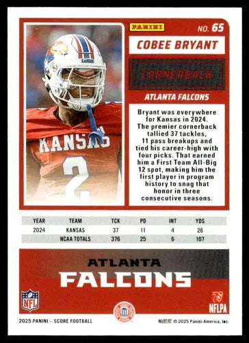 2025 Score Trick or Treat Rookies Pumpkin #65 Cobee Bryant NM-MT Falcon ID:80171 - Football Card Single
