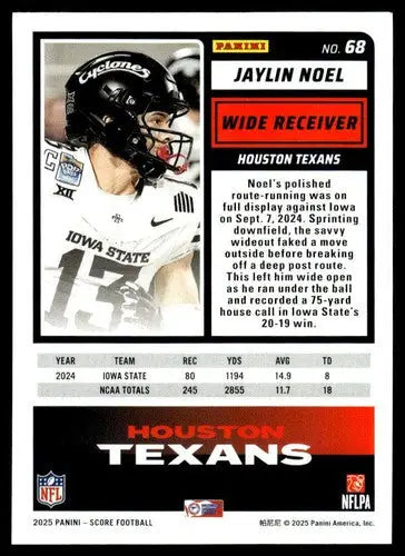 2025 Score Trick or Treat Rookies Pumpkin #68 Jaylin Noel NM-MT Texans ID:80172 - Football Card Single