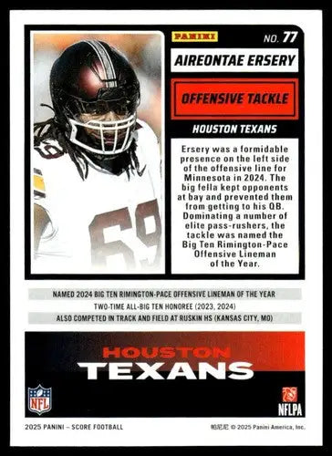 2025 Score Trick or Treat Rookies Pumpkin #77 Aireontae Ersery NM-MT Te ID:80176 - Football Card Single