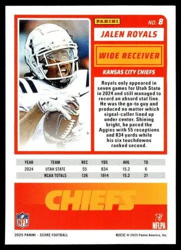 2025 Score Trick or Treat Rookies Pumpkin #8 Jalen Royals NM-MT Chiefs ID:80148 - Football Card Single