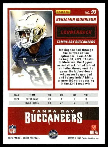 2025 Score Trick or Treat Rookies Pumpkin #93 Benjamin Morrison NM-MT B ID:80183 - Football Card Single