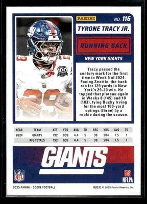 2025 Score Tyrone Tracy Jr. #116 New York Giants