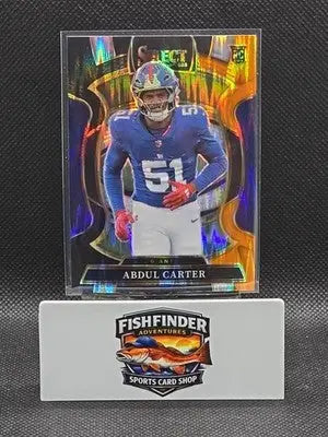 2025 Select Abdul Carter RC Black & Orange Prizm Shock #95 New York Giants - Football Card Single