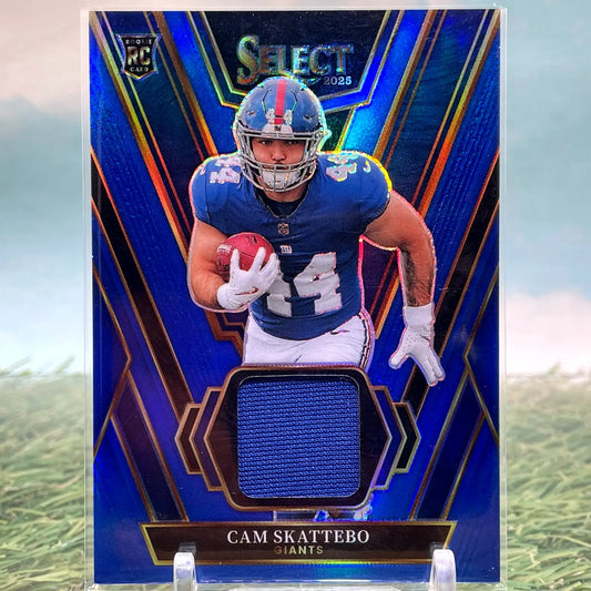 2025 Select Blue Prizm Rookie Swatches Cam Skattebo Relic Giants CG43 - Football Card Single