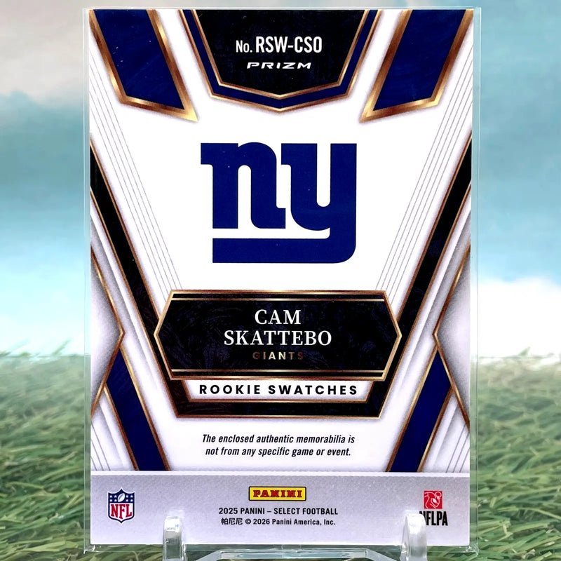 2025 Select Blue Prizm Rookie Swatches Cam Skattebo Relic Giants CG43