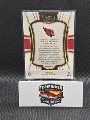 2025 Select Will Johnson Premier Level Prizm Black and Red Shock (RC) #122 - Football Card Single