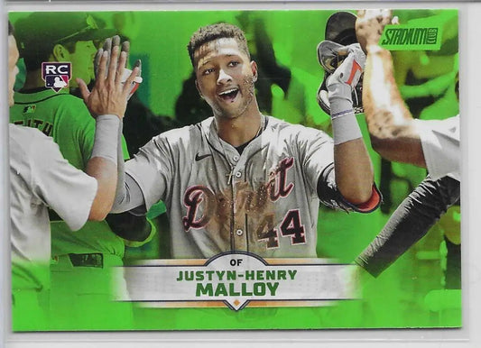 2025 Stadium Club #64 Justyn-Henry Malloy Lime Green Foil. C-72 - Baseball Card Single