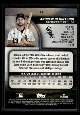 2025 Stadium Club Andrew Benintendi #43 Blue Foil Chicago White Sox - Baseball Card Single