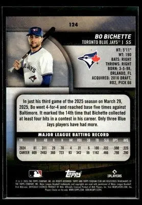 2025 Stadium Club Bo Bichette #124 Red Foil Toronto Blue Jays - Baseball Card Single