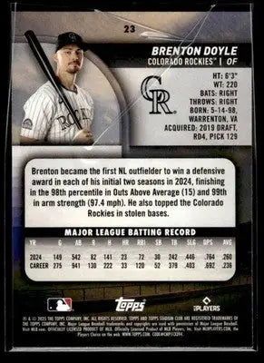 2025 Stadium Club Brenton Doyle #23 Colorado Rockies - Baseball Card Single