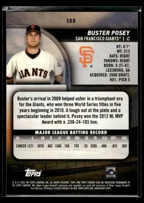 2025 Stadium Club Buster Posey #133 San Francisco Giants - Baseball Card Single