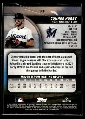 2025 Stadium Club Connor Norby #149 RC Miami Marlins - Baseball Card Single