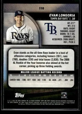 2025 Stadium Club Evan Longoria #110 Red Foil Tampa Bay Rays - Baseball Card Single