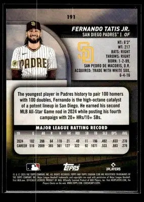 2025 Stadium Club Fernando Tatis Jr. #191 San Diego Padres - Baseball Card Single