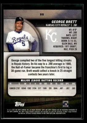 2025 Stadium Club George Brett #99 Kansas City Royals - Baseball Card Single