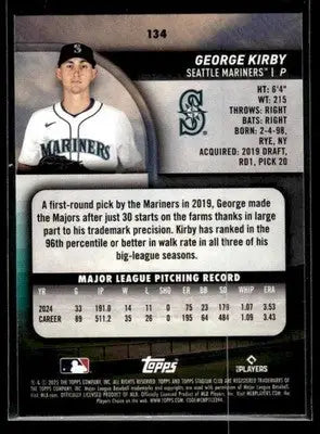 2025 Stadium Club George Kirby #134 Seattle Mariners - Baseball Card Single