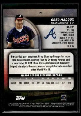 2025 Stadium Club Greg Maddux #71 Red Foil Atlanta Braves