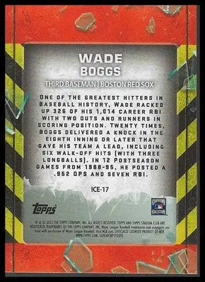 2025 Stadium Club #ICE-17 Wade Boggs In Case of Emergency Boston Red Sox