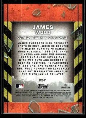 2025 Stadium Club James Wood #ICE-11 In Case of Emergency Washington Nationals - Baseball Card Single