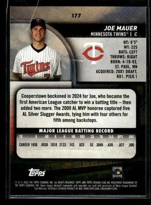 2025 Stadium Club Joe Mauer #177 Minnesota Twins - Baseball Card Single