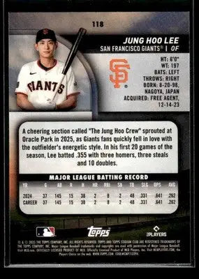 2025 Stadium Club Jung Hoo Lee #118 San Francisco Giants - Baseball Card Single