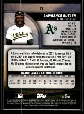 2025 Stadium Club Lawrence Butler #78 Athletics - Baseball Card Single
