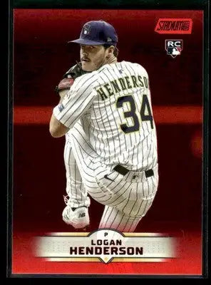 2025 Stadium Club Logan Henderson #13 Red Foil RC Milwaukee Brewers - Baseball Card Single