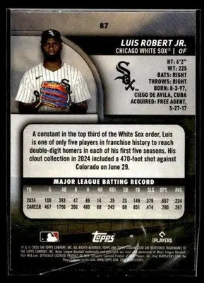 2025 Stadium Club Luis Robert Jr. #87 Bronze Foil Chicago White Sox - Baseball Card Single