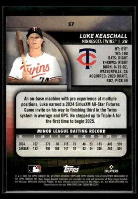 2025 Stadium Club Luke Keaschall #57 Red Foil RC Minnesota Twins - Baseball Card Single