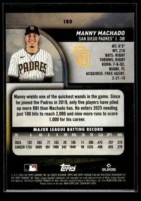 2025 Stadium Club Manny Machado #180 San Diego Padres
