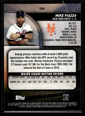 2025 Stadium Club Mike Piazza #156 New York Mets - Baseball Card Single