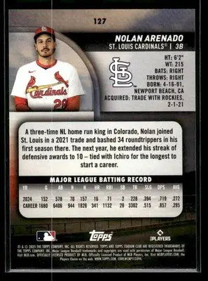 2025 Stadium Club Nolan Arenado #127 St. Louis Cardinals - Baseball Card Single
