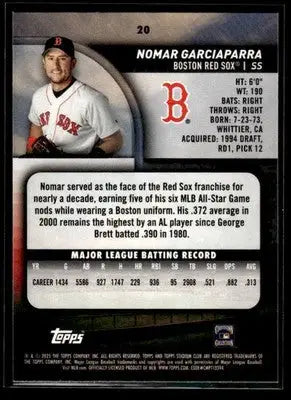 2025 Stadium Club Nomar Garciaparra #20 Boston Red Sox - Baseball Card Single