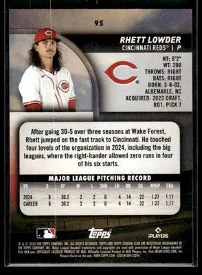 2025 Stadium Club Rhett Lowder #95 RC Cincinnati Reds - Baseball Card Single