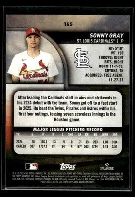 2025 Stadium Club Sonny Gray #165 St. Louis Cardinals - Baseball Card Single