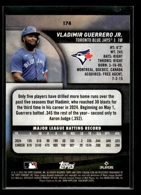 2025 Stadium Club Vladimir Guerrero Jr. #174 Toronto Blue Jays - Baseball Card Single