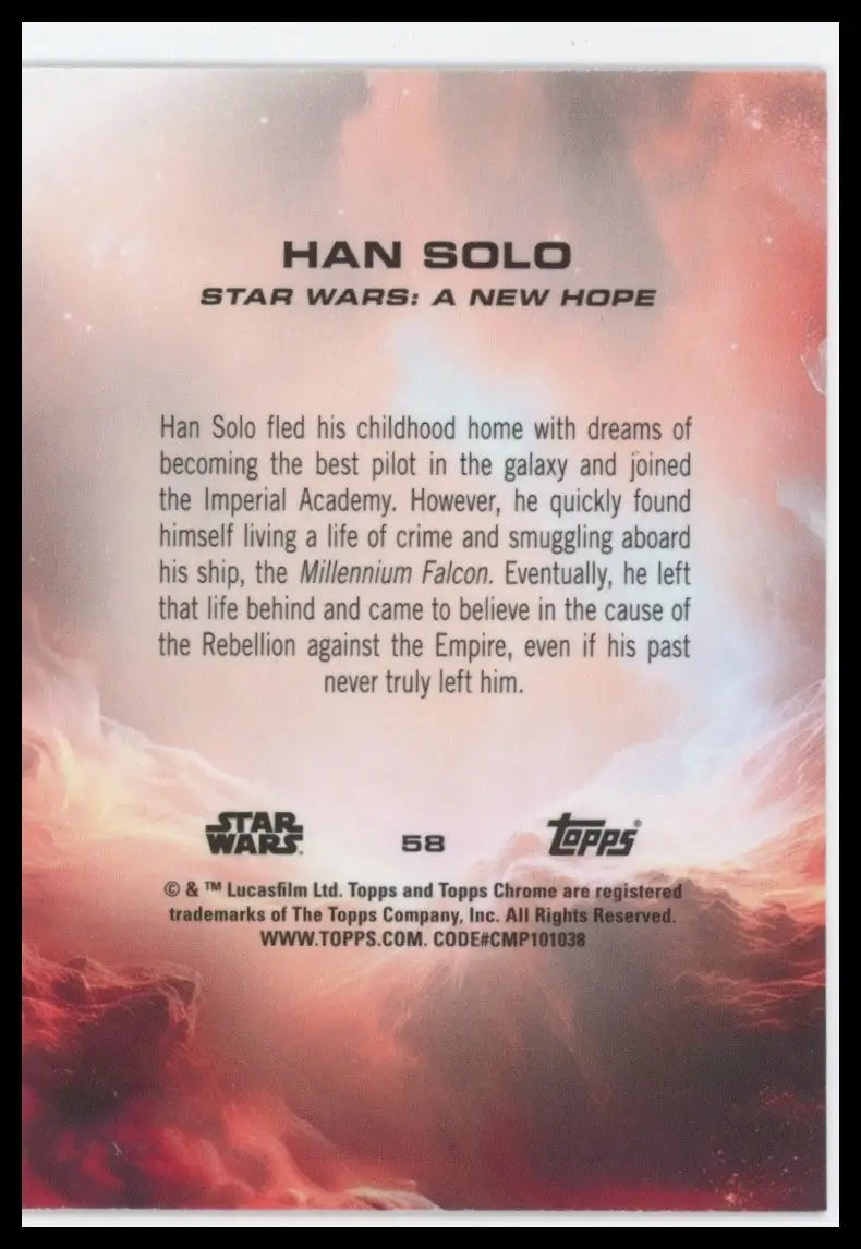 2025 Star Wars Topps Chrome Han Solo #58 A New Hope
