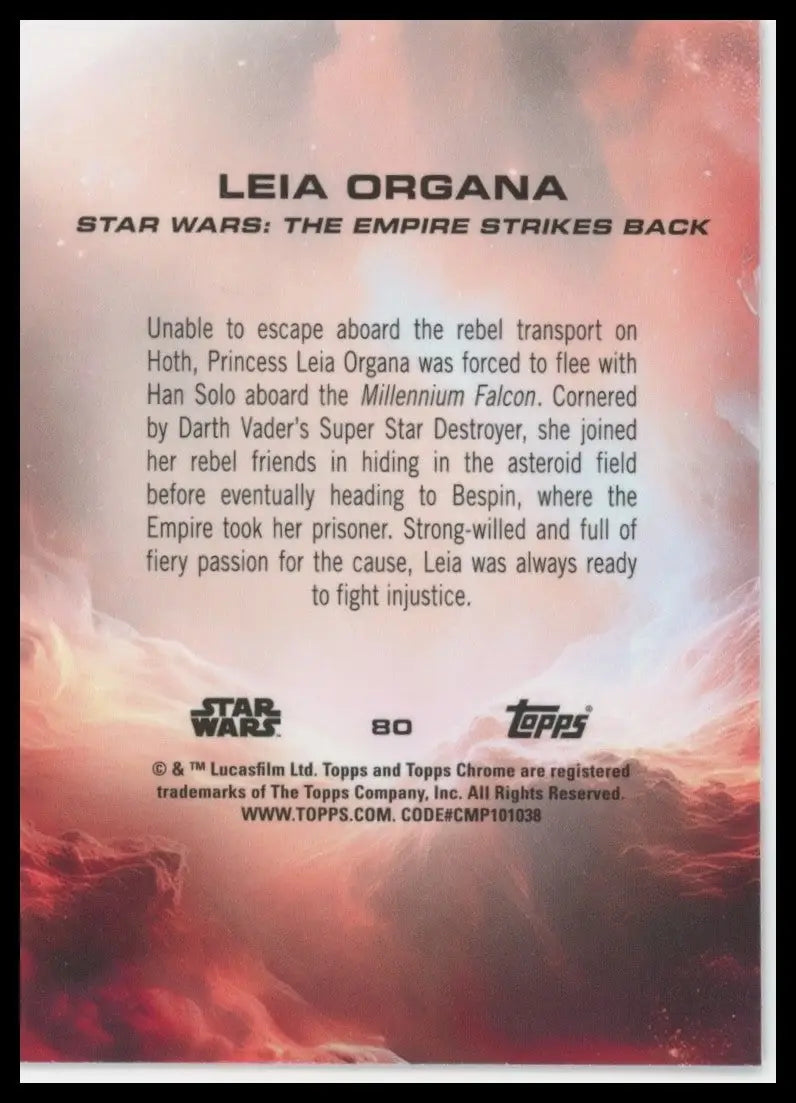 2025 Star Wars Topps Chrome Leia Organa #80 Empire Strikes Back