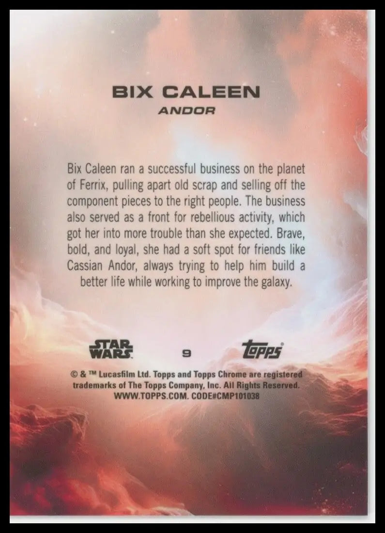 2025 Star Wars Topps Chrome Ray Wave Bix Caleen #9 Andor